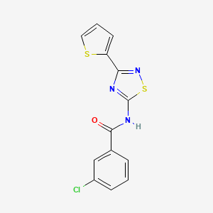 molecular formula C13H8ClN3OS2 B11361538 3-chloro-N-[3-(thiophen-2-yl)-1,2,4-thiadiazol-5-yl]benzamide 