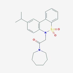 1-(1-Azepanyl)-2-(9-isopropyl-5,5-dioxido-6H-dibenzo[C,E][1,2]thiazin-6-YL)ethanone