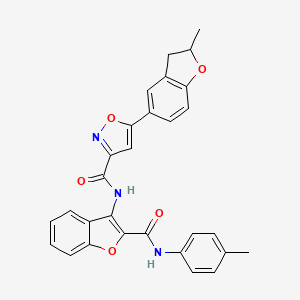 molecular formula C29H23N3O5 B11361550 5-(2-methyl-2,3-dihydro-1-benzofuran-5-yl)-N-{2-[(4-methylphenyl)carbamoyl]-1-benzofuran-3-yl}-1,2-oxazole-3-carboxamide 