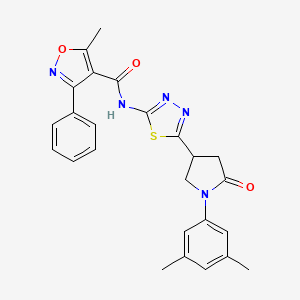 N-{5-[1-(3,5-dimethylphenyl)-5-oxopyrrolidin-3-yl]-1,3,4-thiadiazol-2-yl}-5-methyl-3-phenyl-1,2-oxazole-4-carboxamide