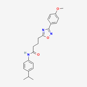 molecular formula C22H25N3O3 B11361579 4-[3-(4-methoxyphenyl)-1,2,4-oxadiazol-5-yl]-N-[4-(propan-2-yl)phenyl]butanamide 