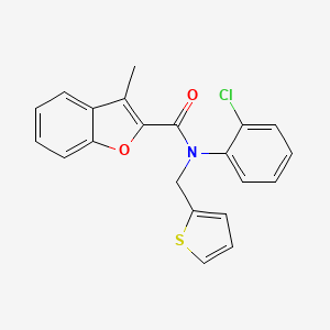 N-(2-chlorophenyl)-3-methyl-N-(thiophen-2-ylmethyl)-1-benzofuran-2-carboxamide