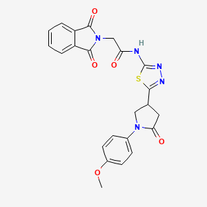 2-(1,3-dioxo-1,3-dihydro-2H-isoindol-2-yl)-N-{5-[1-(4-methoxyphenyl)-5-oxopyrrolidin-3-yl]-1,3,4-thiadiazol-2-yl}acetamide