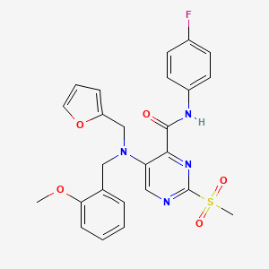 N-(4-fluorophenyl)-5-[(furan-2-ylmethyl)(2-methoxybenzyl)amino]-2-(methylsulfonyl)pyrimidine-4-carboxamide