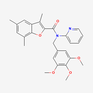 3,5,7-trimethyl-N-(pyridin-2-yl)-N-(3,4,5-trimethoxybenzyl)-1-benzofuran-2-carboxamide