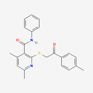 4,6-dimethyl-2-{[2-(4-methylphenyl)-2-oxoethyl]sulfanyl}-N-phenylpyridine-3-carboxamide