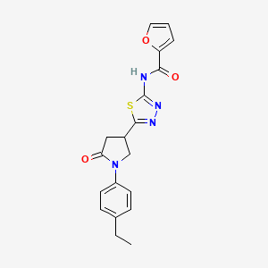 N-{5-[1-(4-ethylphenyl)-5-oxopyrrolidin-3-yl]-1,3,4-thiadiazol-2-yl}furan-2-carboxamide