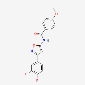 N-[3-(3,4-difluorophenyl)-1,2-oxazol-5-yl]-4-methoxybenzamide