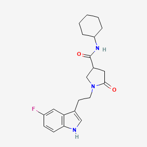 N-cyclohexyl-1-[2-(5-fluoro-1H-indol-3-yl)ethyl]-5-oxopyrrolidine-3-carboxamide