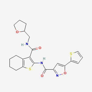 N-{3-[(tetrahydrofuran-2-ylmethyl)carbamoyl]-4,5,6,7-tetrahydro-1-benzothiophen-2-yl}-5-(thiophen-2-yl)-1,2-oxazole-3-carboxamide