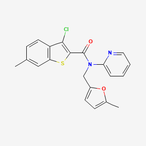 3-chloro-6-methyl-N-[(5-methylfuran-2-yl)methyl]-N-(pyridin-2-yl)-1-benzothiophene-2-carboxamide