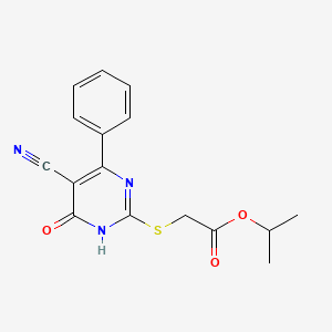 propan-2-yl 2-[(5-cyano-6-oxo-4-phenyl-1H-pyrimidin-2-yl)sulfanyl]acetate