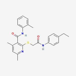 2-({2-[(4-ethylphenyl)amino]-2-oxoethyl}sulfanyl)-4,6-dimethyl-N-(2-methylphenyl)pyridine-3-carboxamide