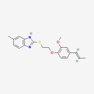 2-[(2-{2-methoxy-4-[(1E)-prop-1-en-1-yl]phenoxy}ethyl)sulfanyl]-5-methyl-1H-benzimidazole