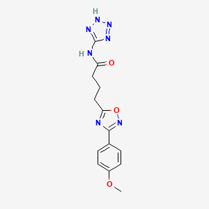 molecular formula C14H15N7O3 B11361718 4-[3-(4-methoxyphenyl)-1,2,4-oxadiazol-5-yl]-N-(1H-tetrazol-5-yl)butanamide 