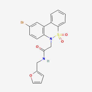 molecular formula C19H15BrN2O4S B11361720 2-(9-bromo-5,5-dioxido-6H-dibenzo[c,e][1,2]thiazin-6-yl)-N-(2-furylmethyl)acetamide 