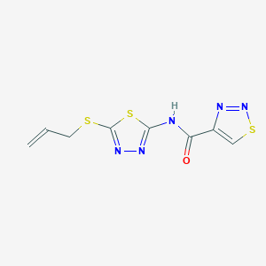 molecular formula C8H7N5OS3 B11361723 N-[5-(prop-2-en-1-ylsulfanyl)-1,3,4-thiadiazol-2-yl]-1,2,3-thiadiazole-4-carboxamide 