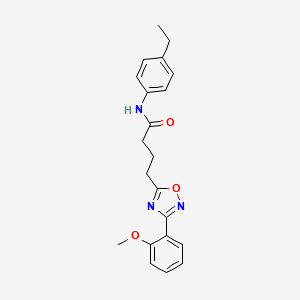 molecular formula C21H23N3O3 B11361727 N-(4-ethylphenyl)-4-[3-(2-methoxyphenyl)-1,2,4-oxadiazol-5-yl]butanamide 