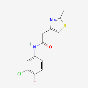 molecular formula C12H10ClFN2OS B11361735 N-(3-chloro-4-fluorophenyl)-2-(2-methyl-1,3-thiazol-4-yl)acetamide 