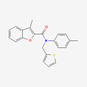 3-methyl-N-(4-methylphenyl)-N-(thiophen-2-ylmethyl)-1-benzofuran-2-carboxamide