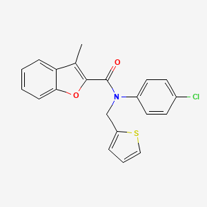 N-(4-chlorophenyl)-3-methyl-N-(thiophen-2-ylmethyl)-1-benzofuran-2-carboxamide