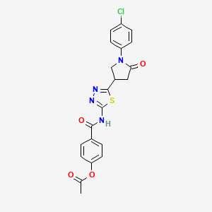 4-({5-[1-(4-Chlorophenyl)-5-oxopyrrolidin-3-yl]-1,3,4-thiadiazol-2-yl}carbamoyl)phenyl acetate