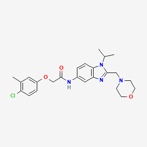 2-(4-chloro-3-methylphenoxy)-N-[2-(morpholin-4-ylmethyl)-1-(propan-2-yl)-1H-benzimidazol-5-yl]acetamide