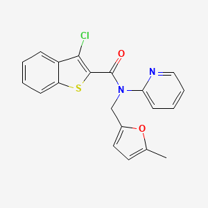 3-chloro-N-[(5-methylfuran-2-yl)methyl]-N-(pyridin-2-yl)-1-benzothiophene-2-carboxamide