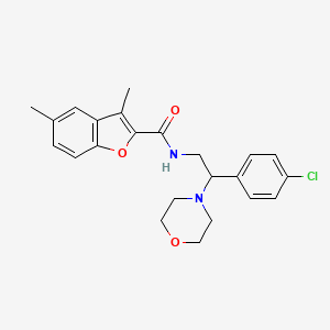 molecular formula C23H25ClN2O3 B11361814 N-[2-(4-chlorophenyl)-2-(morpholin-4-yl)ethyl]-3,5-dimethyl-1-benzofuran-2-carboxamide 