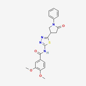 molecular formula C21H20N4O4S B11361858 3,4-dimethoxy-N-[5-(5-oxo-1-phenylpyrrolidin-3-yl)-1,3,4-thiadiazol-2-yl]benzamide 