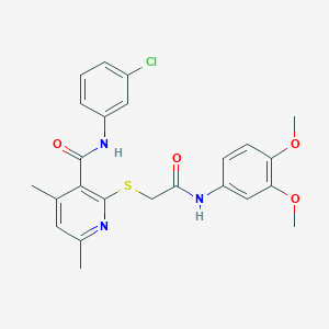 N-(3-chlorophenyl)-2-({2-[(3,4-dimethoxyphenyl)amino]-2-oxoethyl}sulfanyl)-4,6-dimethylpyridine-3-carboxamide