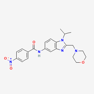 molecular formula C22H25N5O4 B11361912 N-[2-(morpholin-4-ylmethyl)-1-(propan-2-yl)-1H-benzimidazol-5-yl]-4-nitrobenzamide 