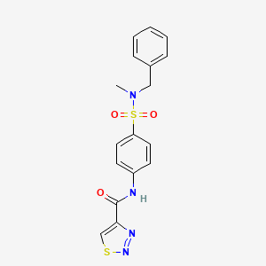 molecular formula C17H16N4O3S2 B11361930 N-{4-[benzyl(methyl)sulfamoyl]phenyl}-1,2,3-thiadiazole-4-carboxamide 