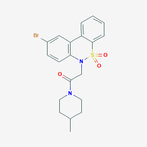 2-(9-Bromo-5,5-dioxido-6H-dibenzo[C,E][1,2]thiazin-6-YL)-1-(4-methyl-1-piperidinyl)ethanone