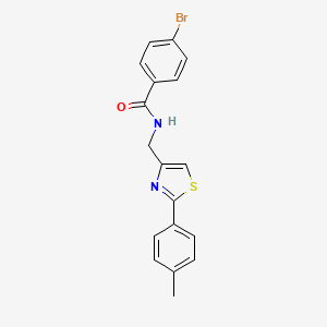 molecular formula C18H15BrN2OS B11361944 4-bromo-N-{[2-(4-methylphenyl)-1,3-thiazol-4-yl]methyl}benzamide 