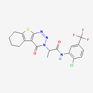 N-[2-chloro-5-(trifluoromethyl)phenyl]-2-(4-oxo-5,6,7,8-tetrahydro[1]benzothieno[2,3-d][1,2,3]triazin-3(4H)-yl)propanamide