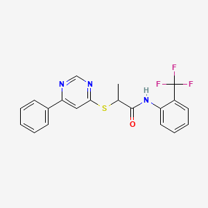 2-((6-phenylpyrimidin-4-yl)thio)-N-(2-(trifluoromethyl)phenyl)propanamide