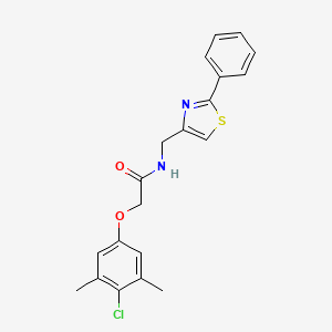 2-(4-chloro-3,5-dimethylphenoxy)-N-[(2-phenyl-1,3-thiazol-4-yl)methyl]acetamide