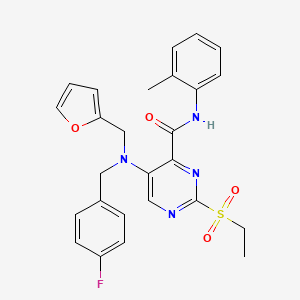 2-(ethylsulfonyl)-5-[(4-fluorobenzyl)(furan-2-ylmethyl)amino]-N-(2-methylphenyl)pyrimidine-4-carboxamide