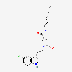 1-[2-(5-chloro-1H-indol-3-yl)ethyl]-N-hexyl-5-oxopyrrolidine-3-carboxamide