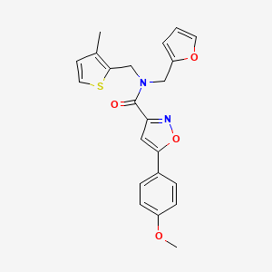 molecular formula C22H20N2O4S B11362063 N-(furan-2-ylmethyl)-5-(4-methoxyphenyl)-N-[(3-methylthiophen-2-yl)methyl]-1,2-oxazole-3-carboxamide 