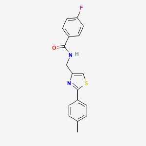 molecular formula C18H15FN2OS B11362076 4-fluoro-N-{[2-(4-methylphenyl)-1,3-thiazol-4-yl]methyl}benzamide 