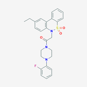 2-(9-Ethyl-5,5-dioxido-6H-dibenzo[C,E][1,2]thiazin-6-YL)-1-[4-(2-fluorophenyl)-1-piperazinyl]ethanone