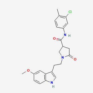 molecular formula C23H24ClN3O3 B11362088 N-(3-chloro-4-methylphenyl)-1-[2-(5-methoxy-1H-indol-3-yl)ethyl]-5-oxopyrrolidine-3-carboxamide 