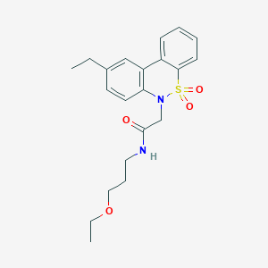 N-(3-ethoxypropyl)-2-(9-ethyl-5,5-dioxido-6H-dibenzo[c,e][1,2]thiazin-6-yl)acetamide