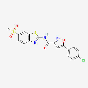 5-(4-chlorophenyl)-N-[6-(methylsulfonyl)-1,3-benzothiazol-2-yl]-1,2-oxazole-3-carboxamide