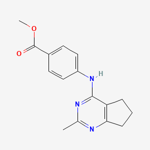 molecular formula C16H17N3O2 B11362149 methyl 4-[(2-methyl-6,7-dihydro-5H-cyclopenta[d]pyrimidin-4-yl)amino]benzoate 