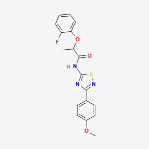 molecular formula C18H16FN3O3S B11362152 2-(2-fluorophenoxy)-N-[3-(4-methoxyphenyl)-1,2,4-thiadiazol-5-yl]propanamide 