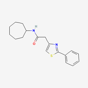 molecular formula C18H22N2OS B11362156 N-cycloheptyl-2-(2-phenyl-1,3-thiazol-4-yl)acetamide 