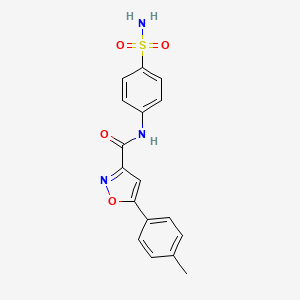 molecular formula C17H15N3O4S B11362172 5-(4-methylphenyl)-N-(4-sulfamoylphenyl)-1,2-oxazole-3-carboxamide 